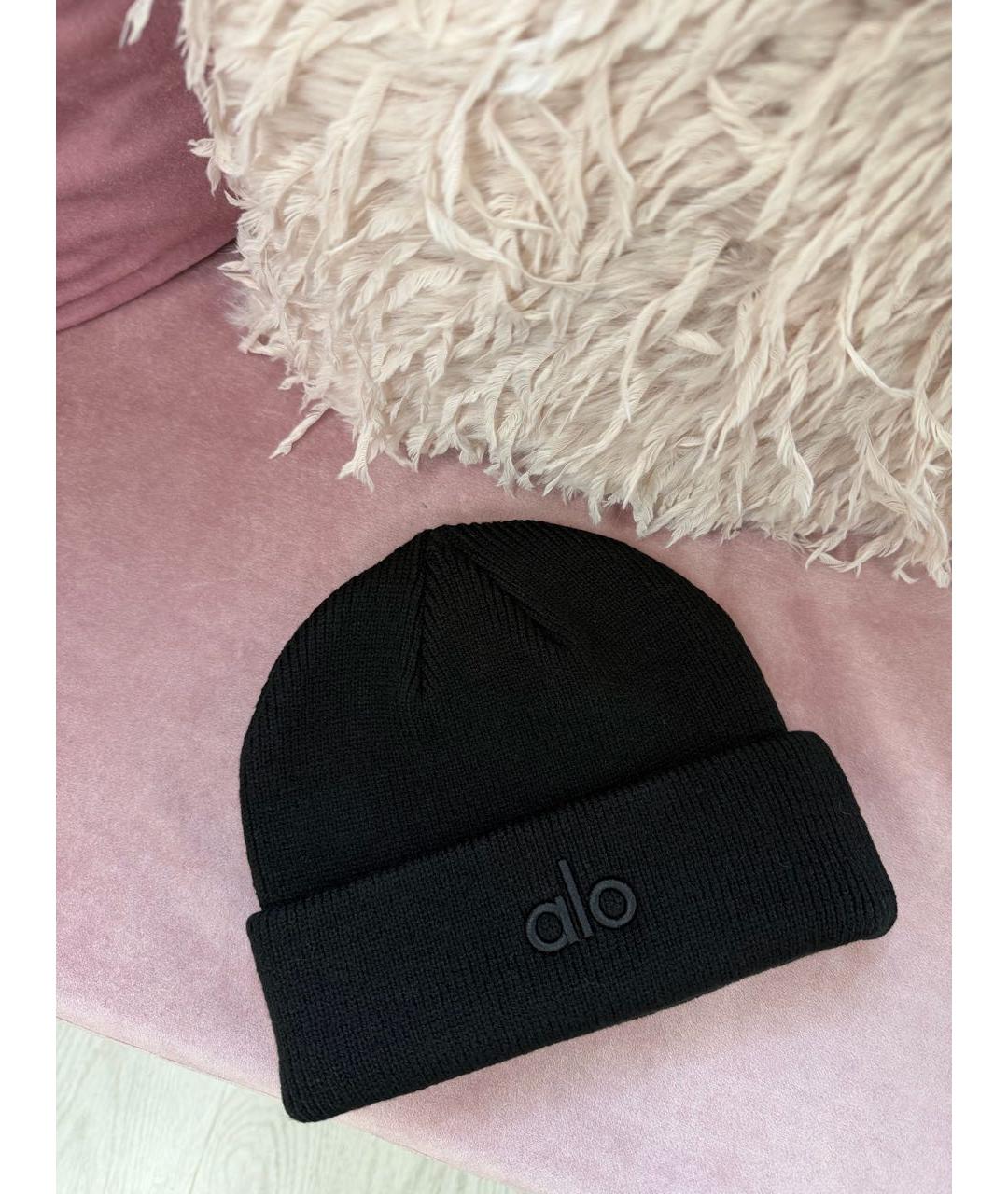 ALO YOGA Черная шапка, фото 4