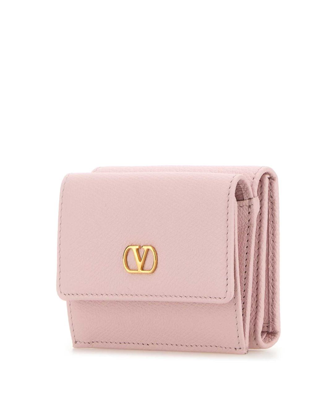 VALENTINO Розовый кожаный кошелек, фото 2
