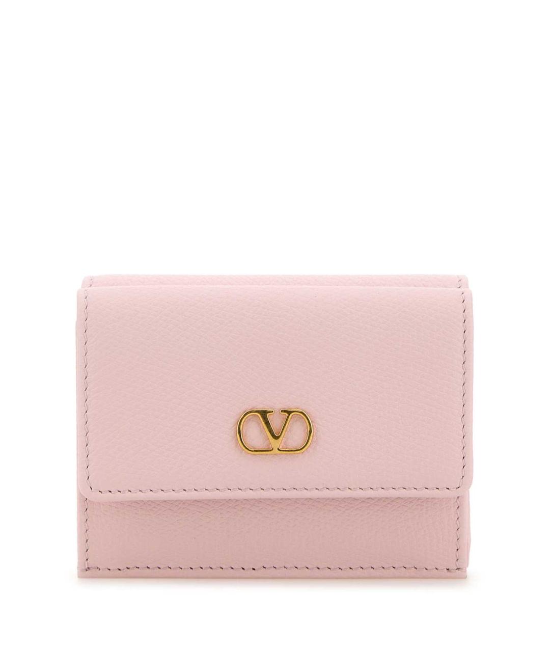 VALENTINO Розовый кожаный кошелек, фото 1