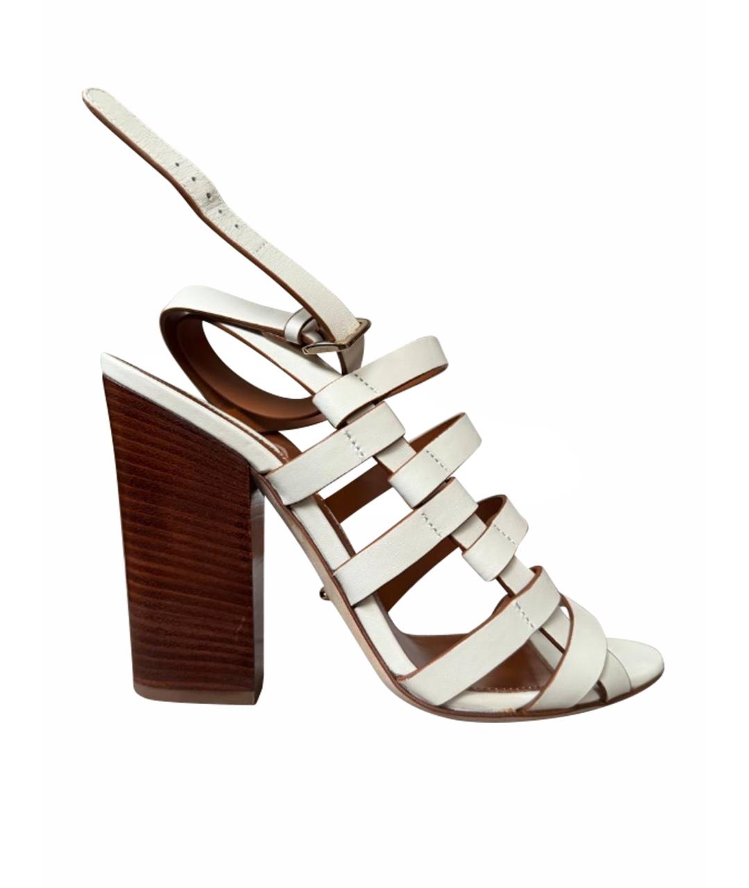 SERGIO ROSSI Белые кожаные босоножки, фото 1