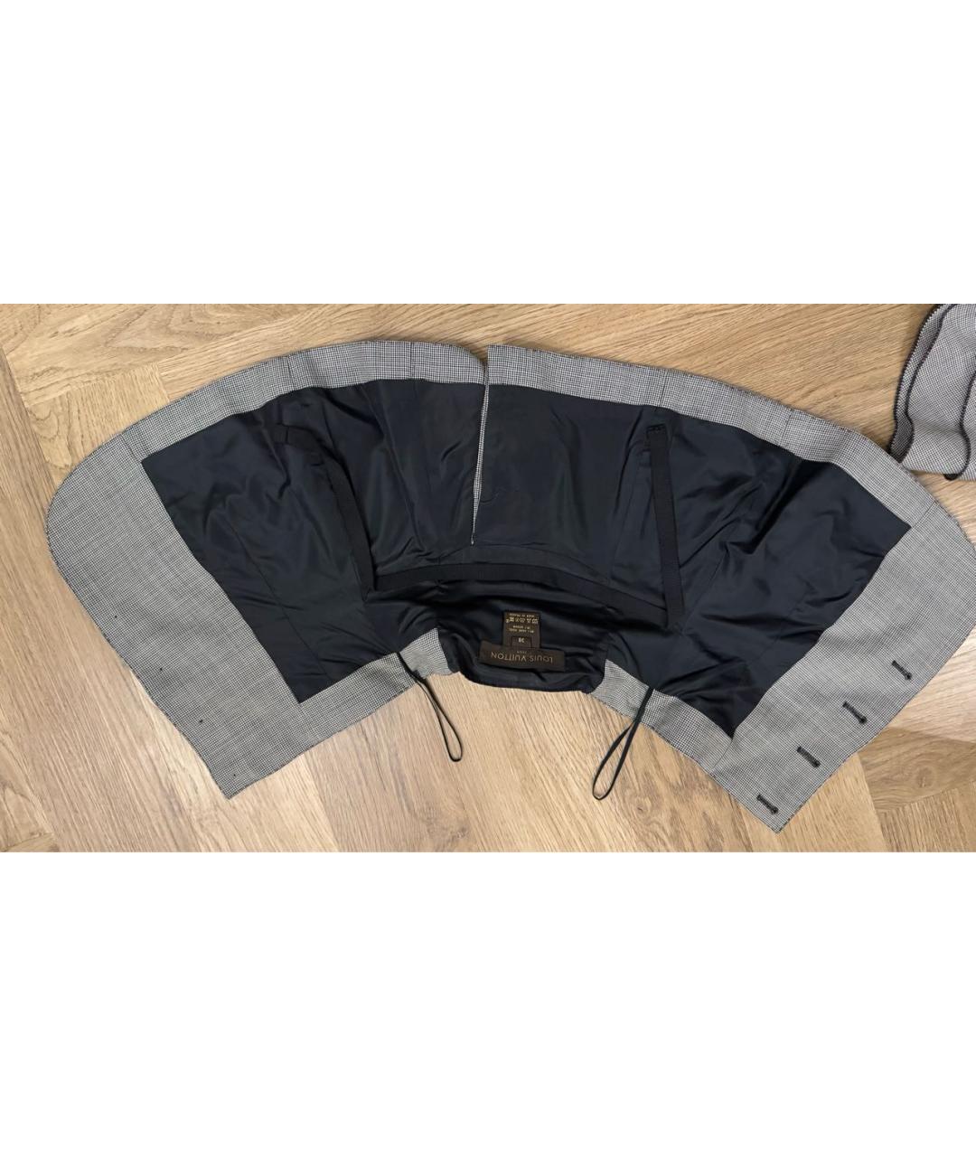 LOUIS VUITTON Серая шерстяная юбка миди, фото 7