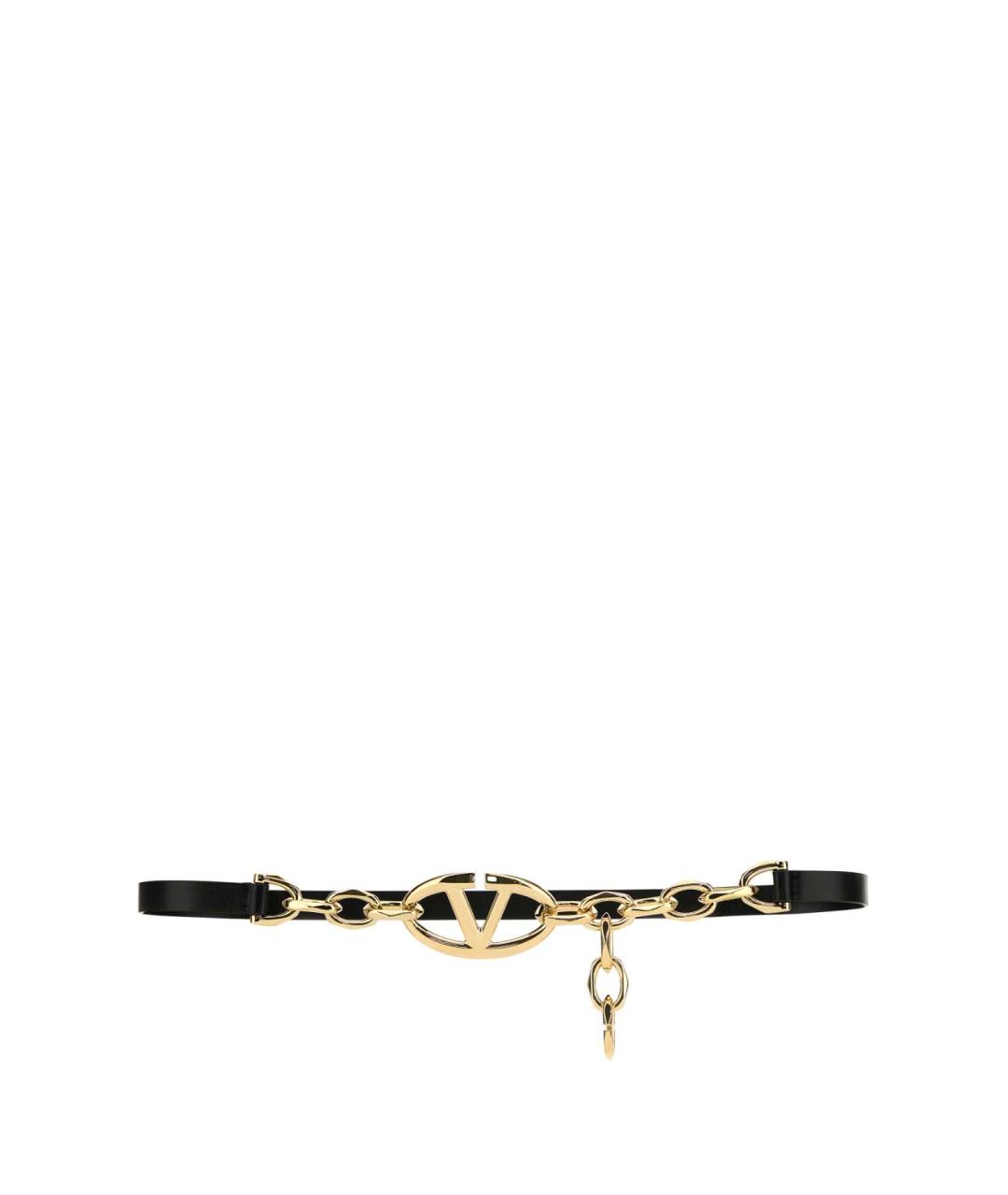 VALENTINO Черный кожаный ремень, фото 1