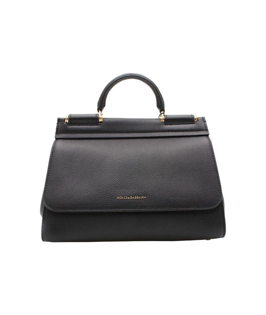 DOLCE&GABBANA Черная кожаная сумка через плечо, фото 1
