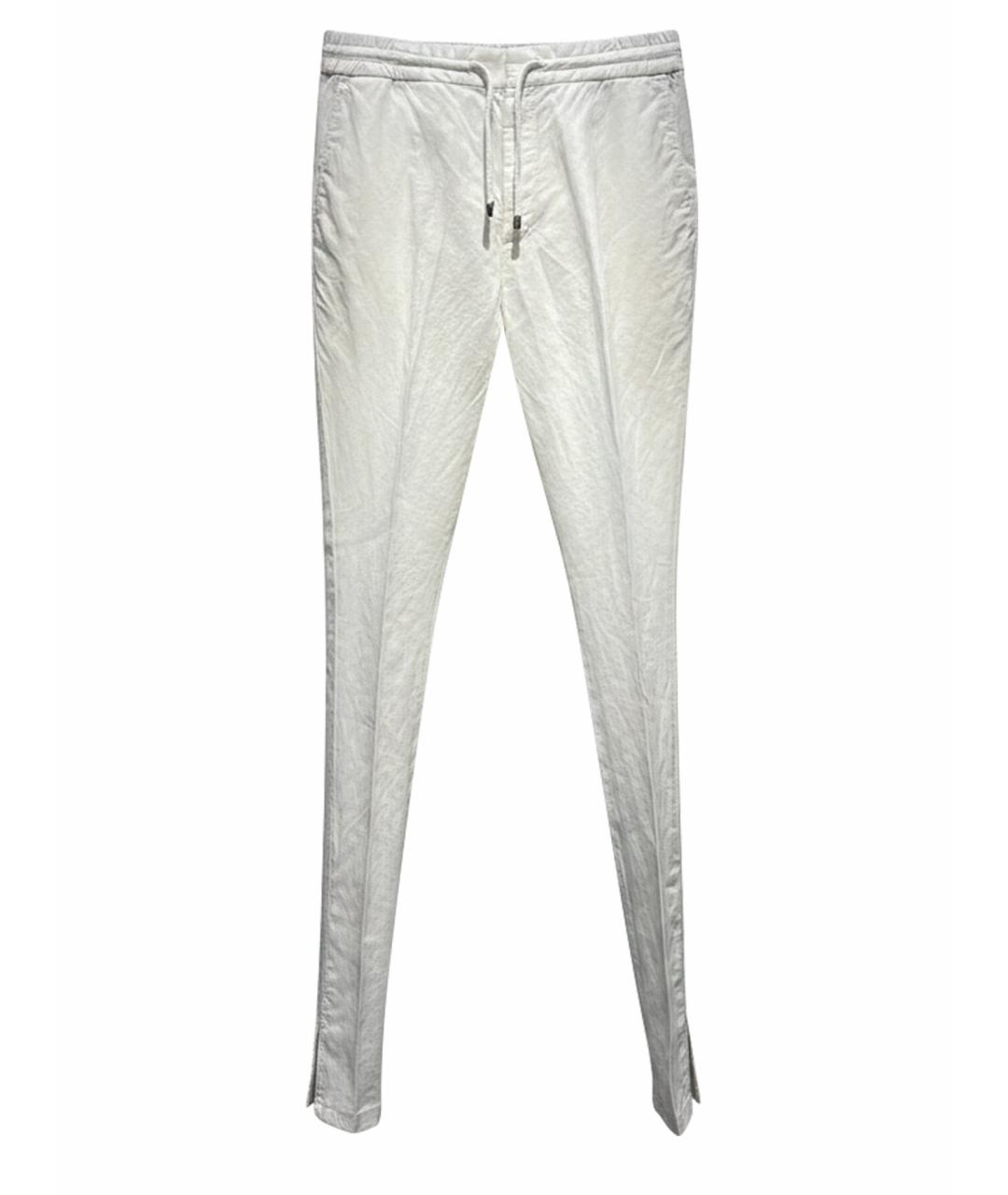 BRUNELLO CUCINELLI Бежевые льняные повседневные брюки, фото 1