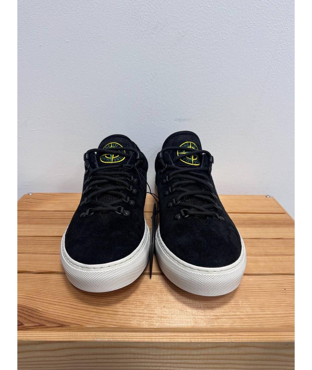 STONE ISLAND Черные замшевые низкие кроссовки / кеды, фото 3