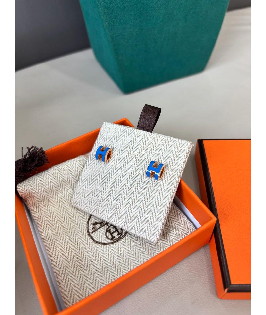 HERMES Голубые серьги, фото 4