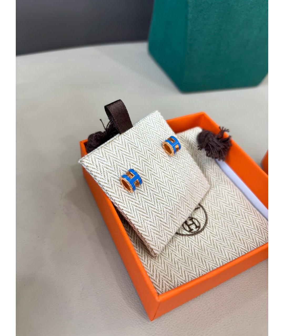 HERMES Голубые серьги, фото 3