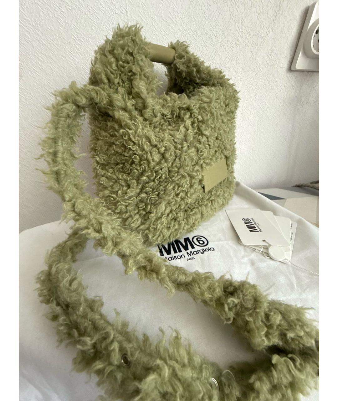 MM6 MAISON MARGIELA Зеленая синтетическая сумка с короткими ручками, фото 2