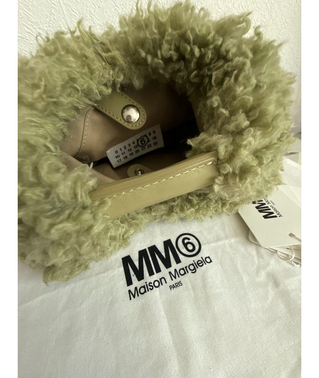 MM6 MAISON MARGIELA Зеленая синтетическая сумка с короткими ручками, фото 3