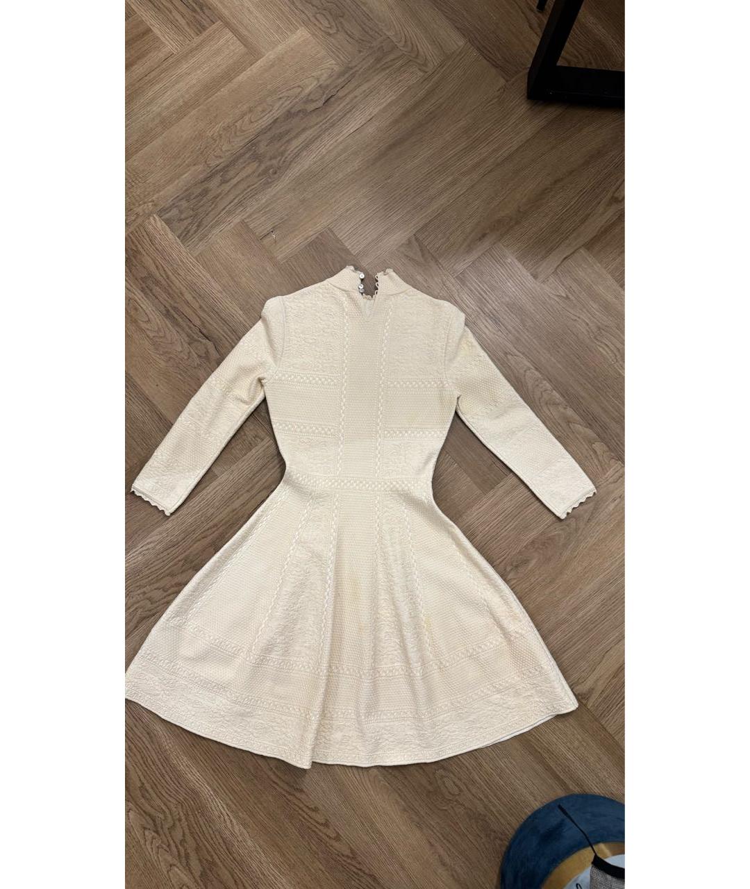 ALEXANDER MCQUEEN Белое полиэстеровое коктейльное платье, фото 8