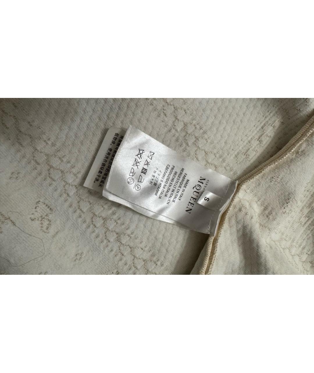 ALEXANDER MCQUEEN Белое полиэстеровое коктейльное платье, фото 7