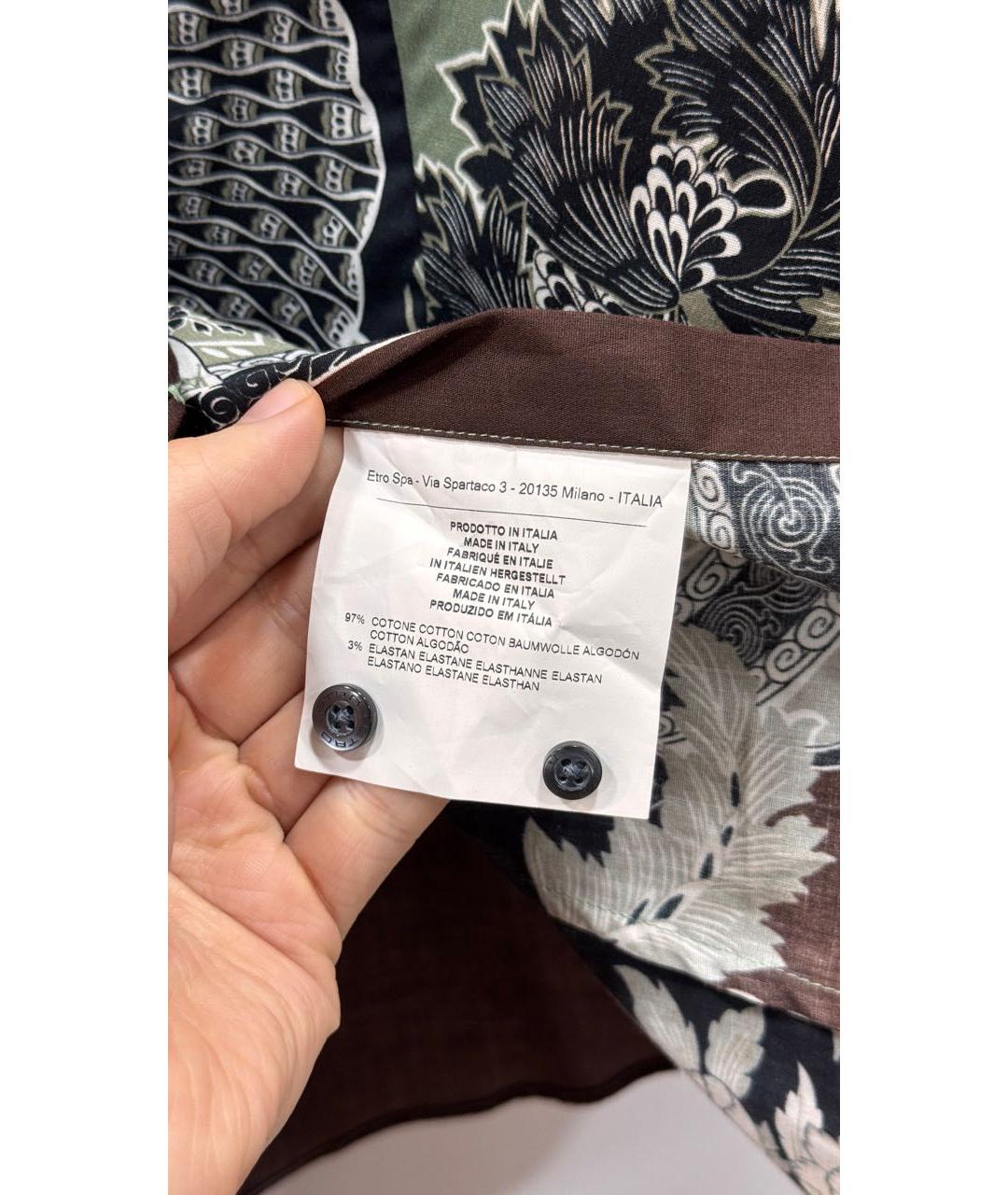 ETRO Зеленая хлопковая рубашка, фото 5