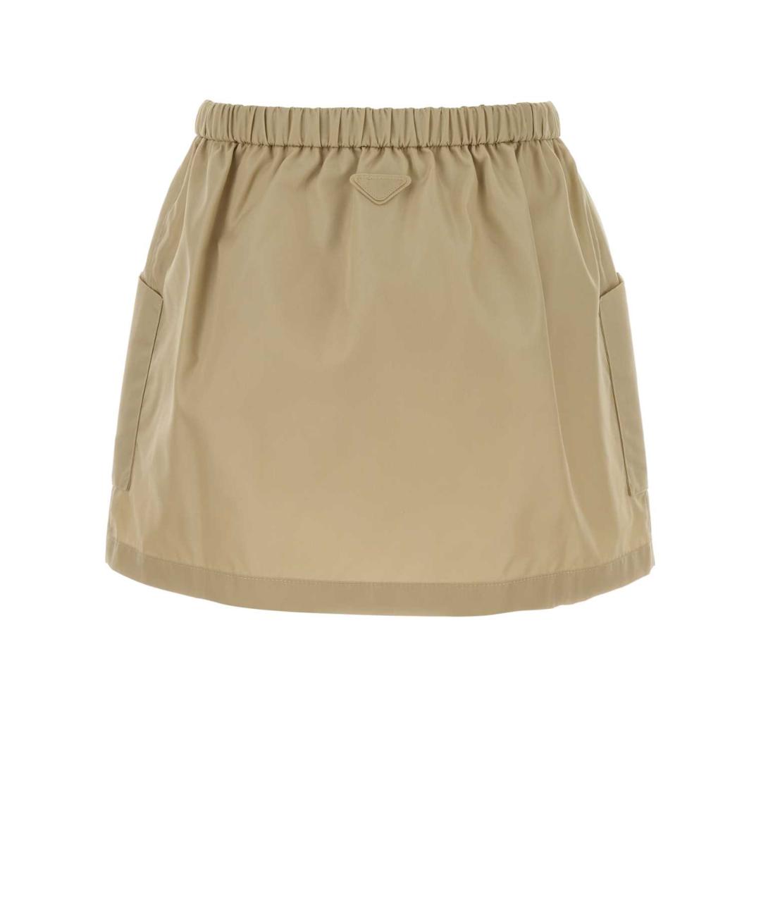 PRADA Бежевая полиамидовая юбка мини, фото 2