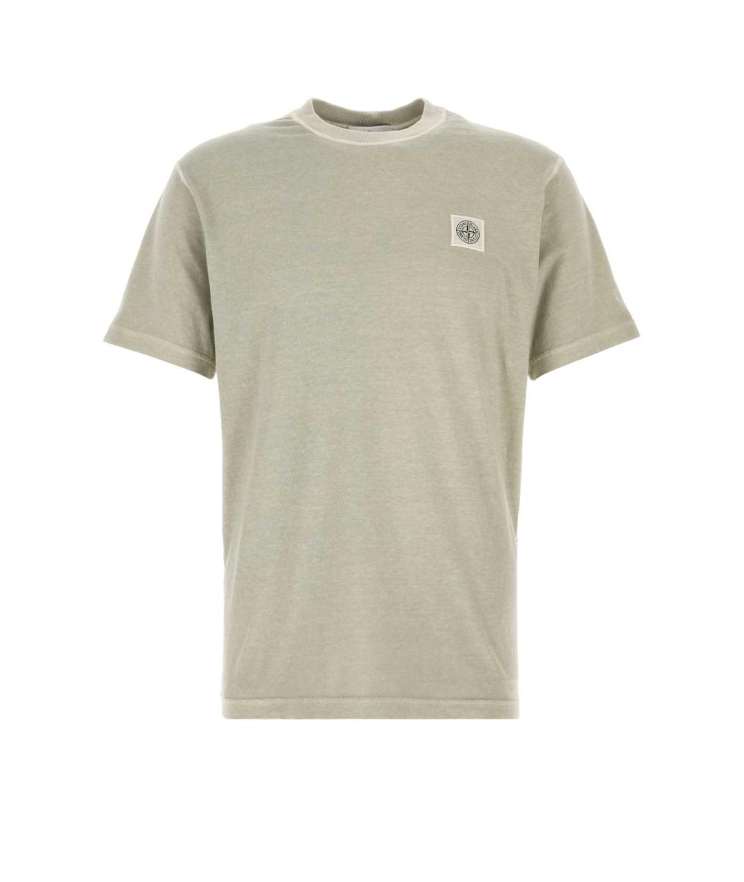 STONE ISLAND Серая хлопковая футболка, фото 1