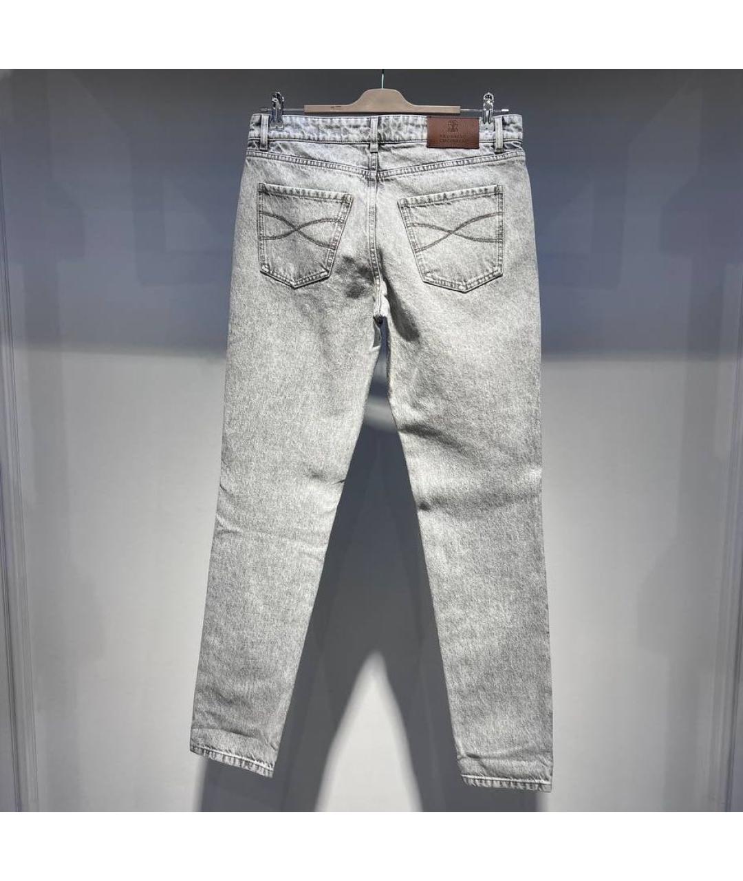 BRUNELLO CUCINELLI Серые хлопковые джинсы скинни, фото 2