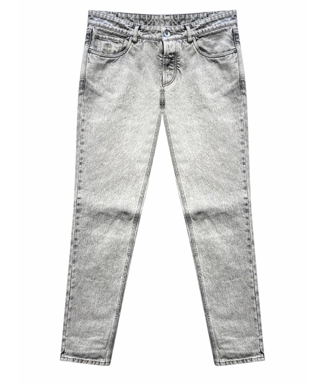BRUNELLO CUCINELLI Серые хлопковые джинсы скинни, фото 1