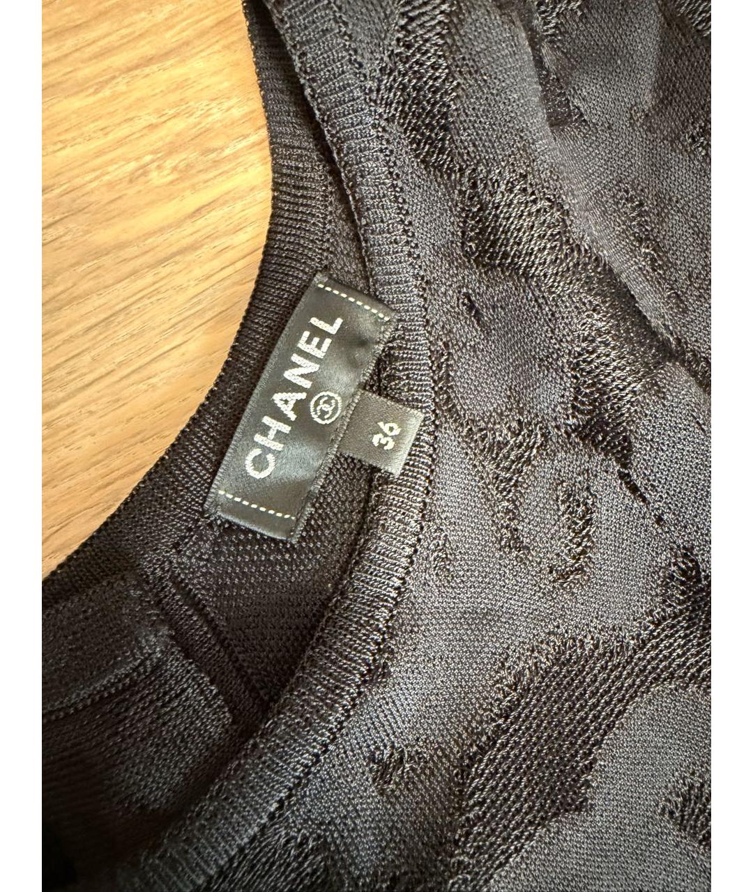 CHANEL Черное вискозное вечернее платье, фото 7