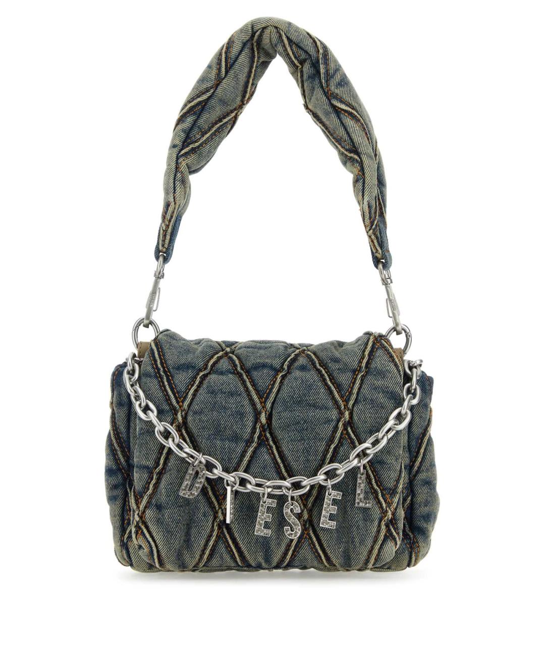 DIESEL Голубая хлопковая сумка через плечо, фото 1