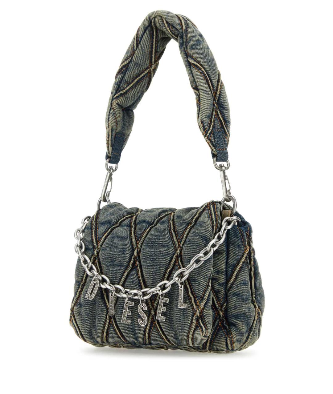 DIESEL Голубая хлопковая сумка через плечо, фото 2