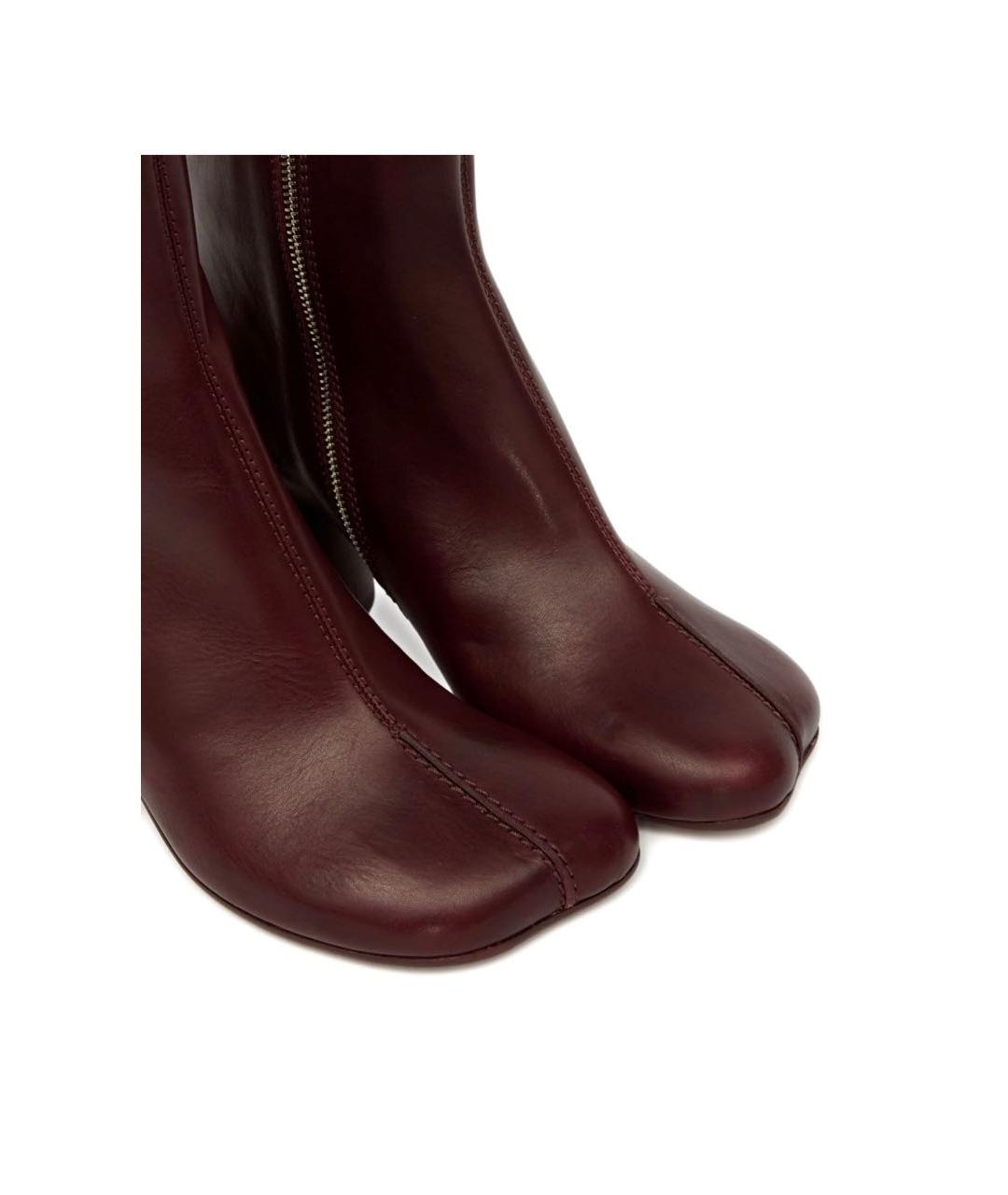 MM6 MAISON MARGIELA Бордовые кожаные ботильоны, фото 7