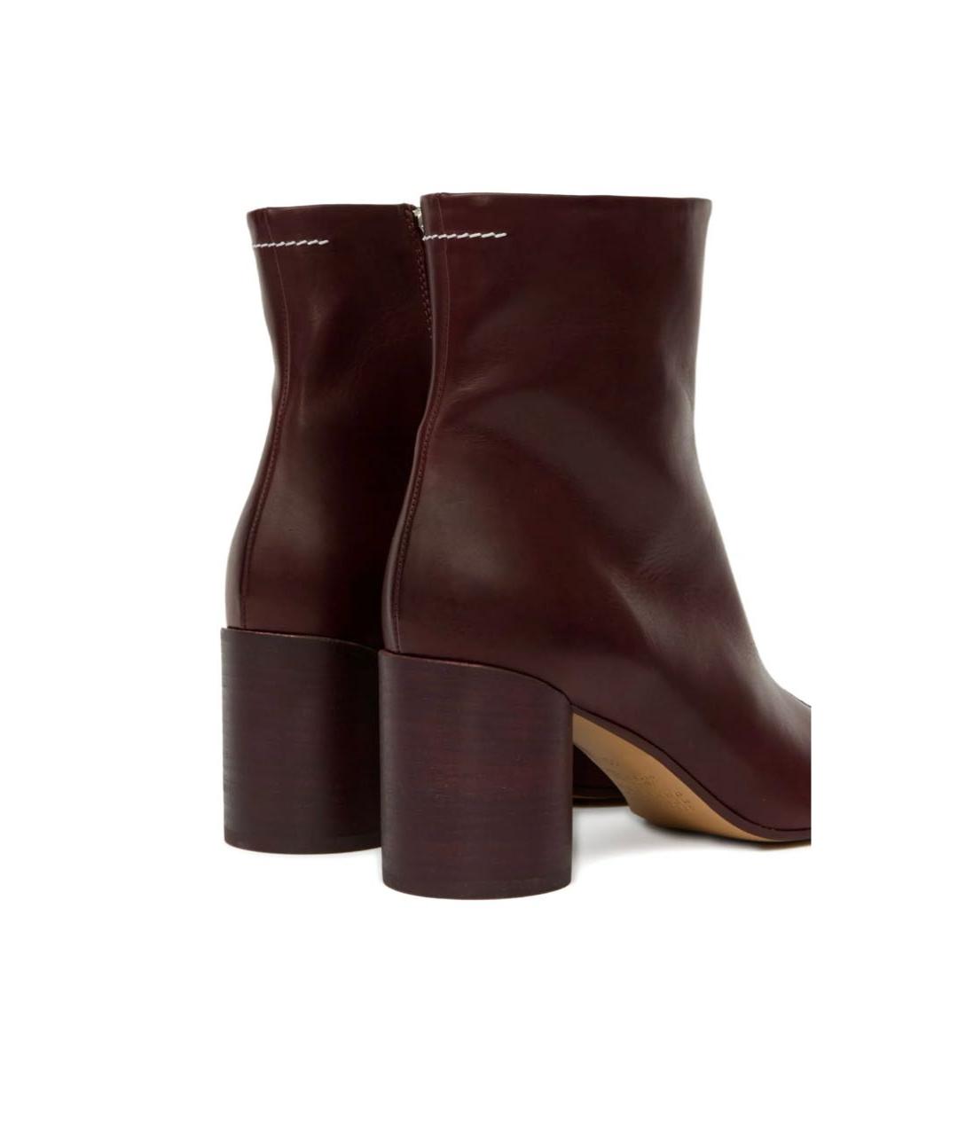 MM6 MAISON MARGIELA Бордовые кожаные ботильоны, фото 4
