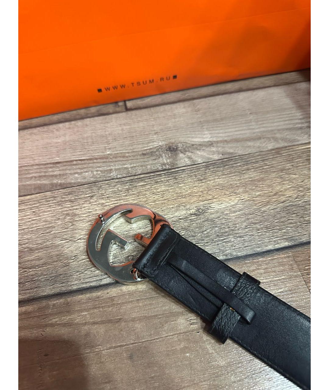 GUCCI Черный кожаный ремень, фото 6