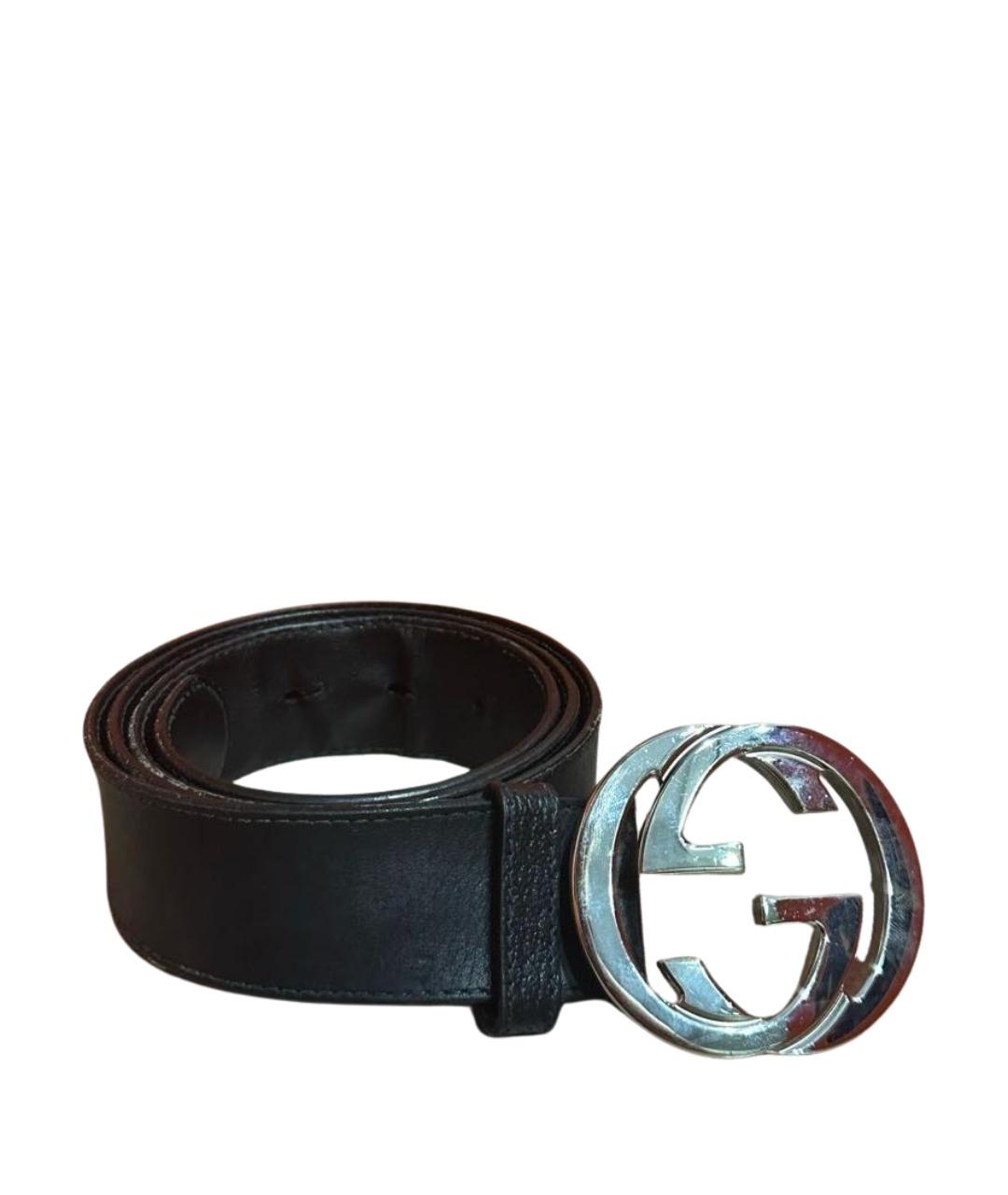GUCCI Черный кожаный ремень, фото 1