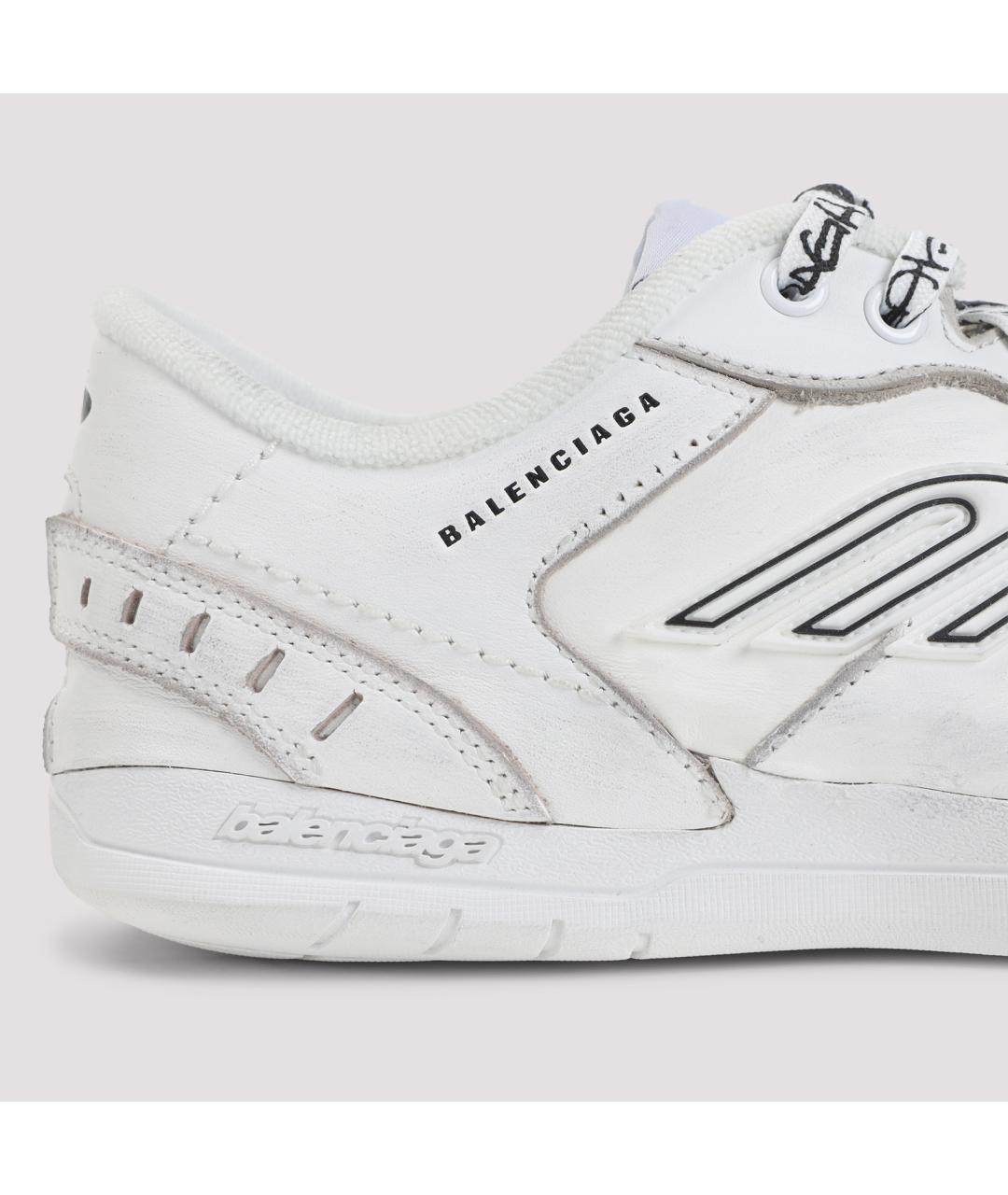 BALENCIAGA Белые кожаные кроссовки, фото 5