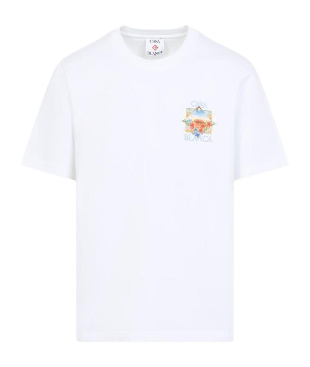 CASABLANCA Белая хлопковая футболка, фото 1