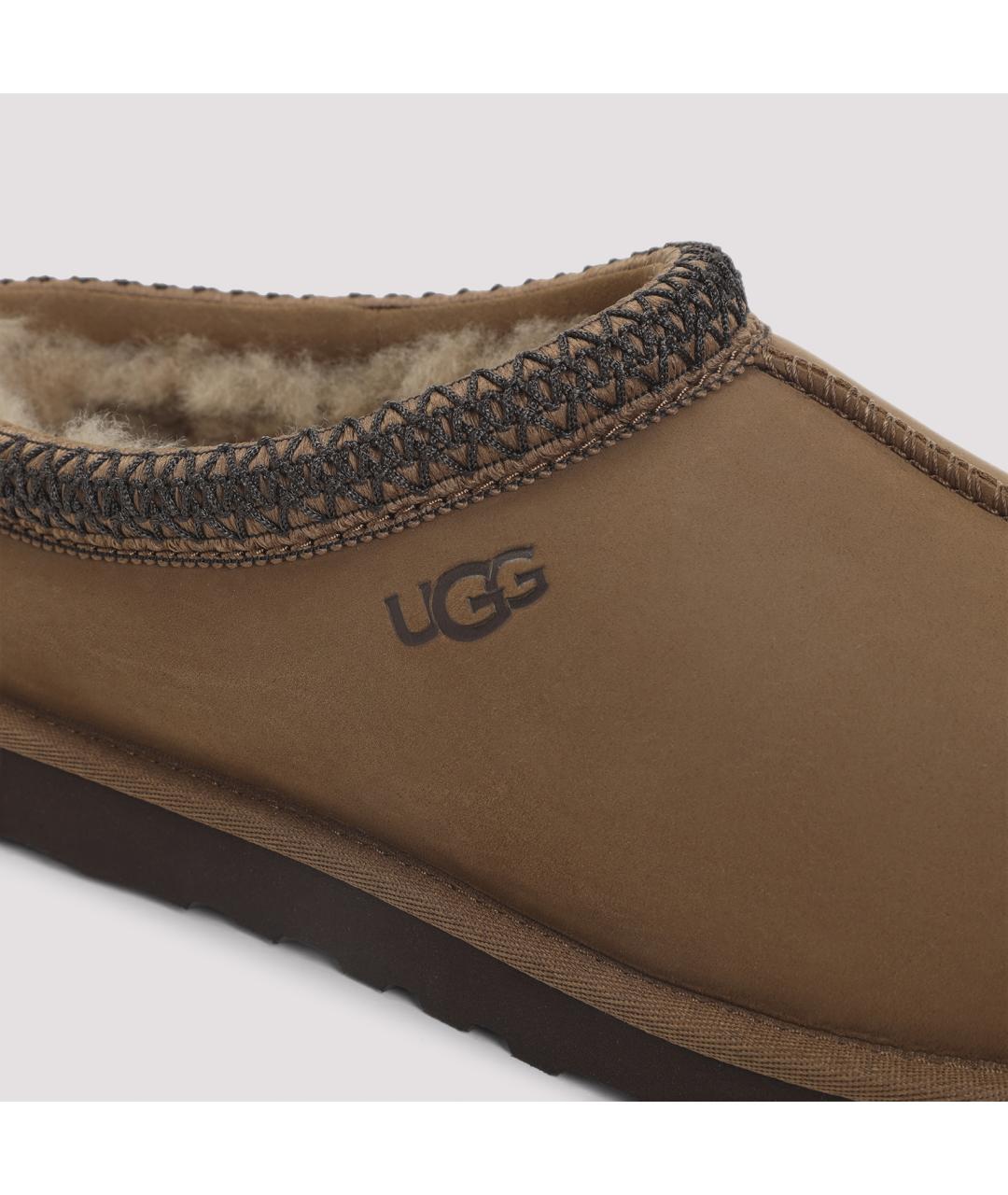 UGG AUSTRALIA Бежевые кожаные шлепанцы, фото 6