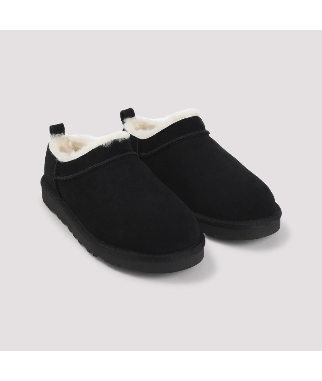 UGG AUSTRALIA Черные кожаные низкие ботинки, фото 3