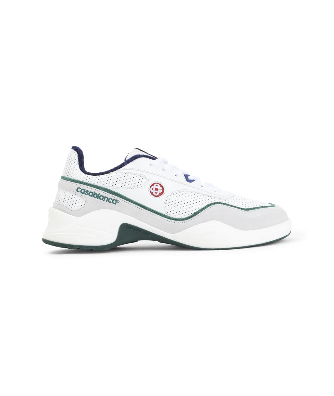 CASABLANCA Белые кожаные низкие кроссовки / кеды, фото 1