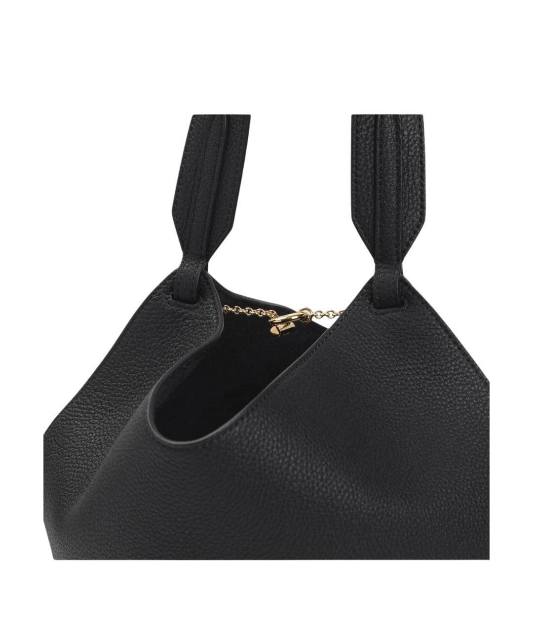 KHAITE Черная кожаная сумка через плечо, фото 3