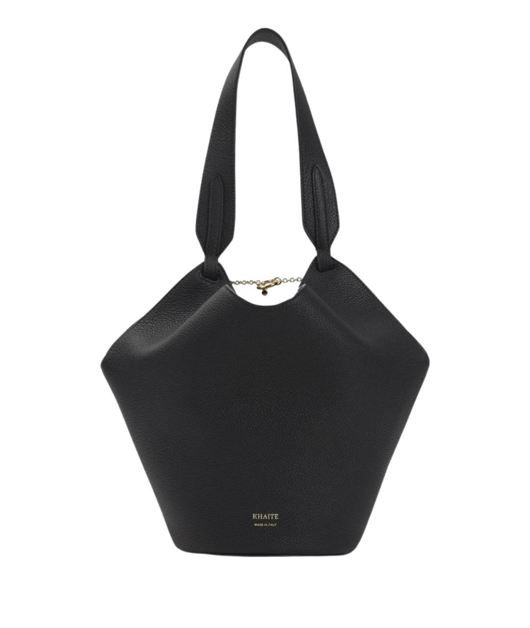 KHAITE Черная кожаная сумка через плечо, фото 1