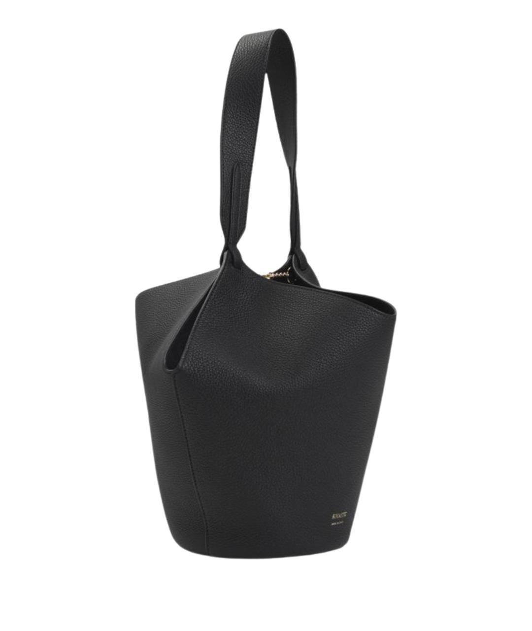 KHAITE Черная кожаная сумка через плечо, фото 2