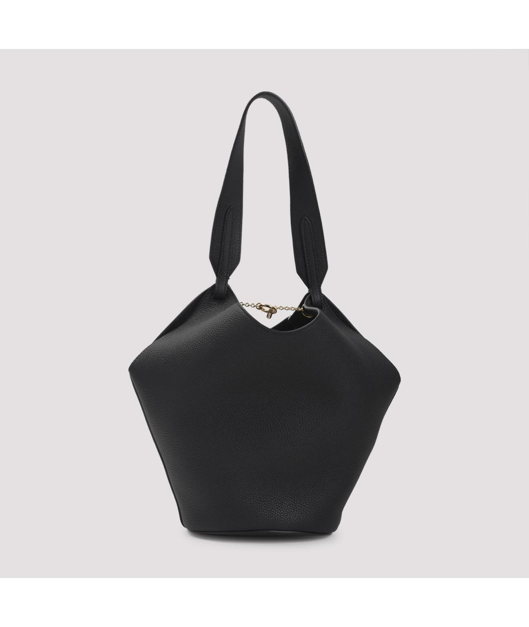 KHAITE Черная кожаная сумка тоут, фото 2