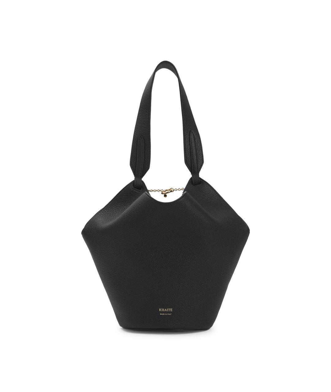 KHAITE Черная кожаная сумка тоут, фото 1