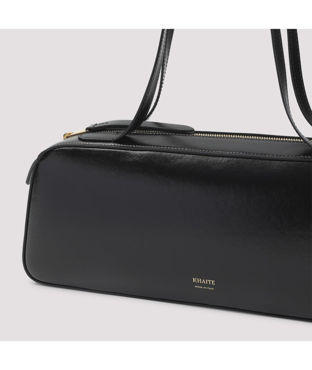 KHAITE Черная кожаная сумка через плечо, фото 4