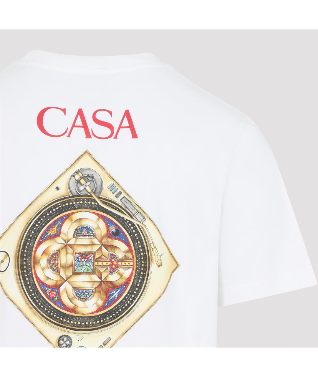 CASABLANCA Белая хлопковая футболка, фото 4