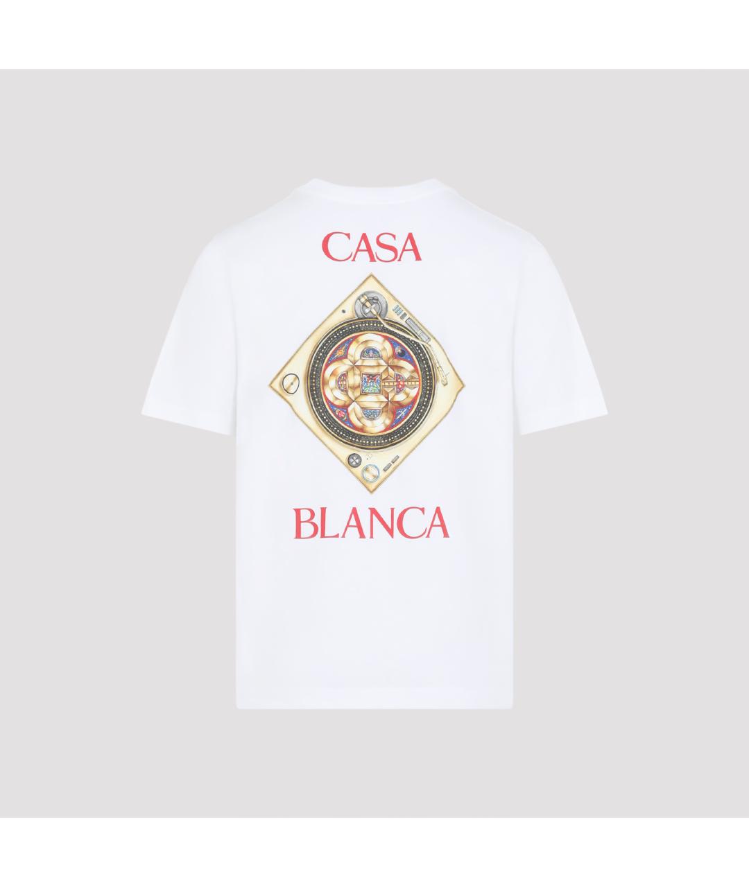 CASABLANCA Белая хлопковая футболка, фото 2