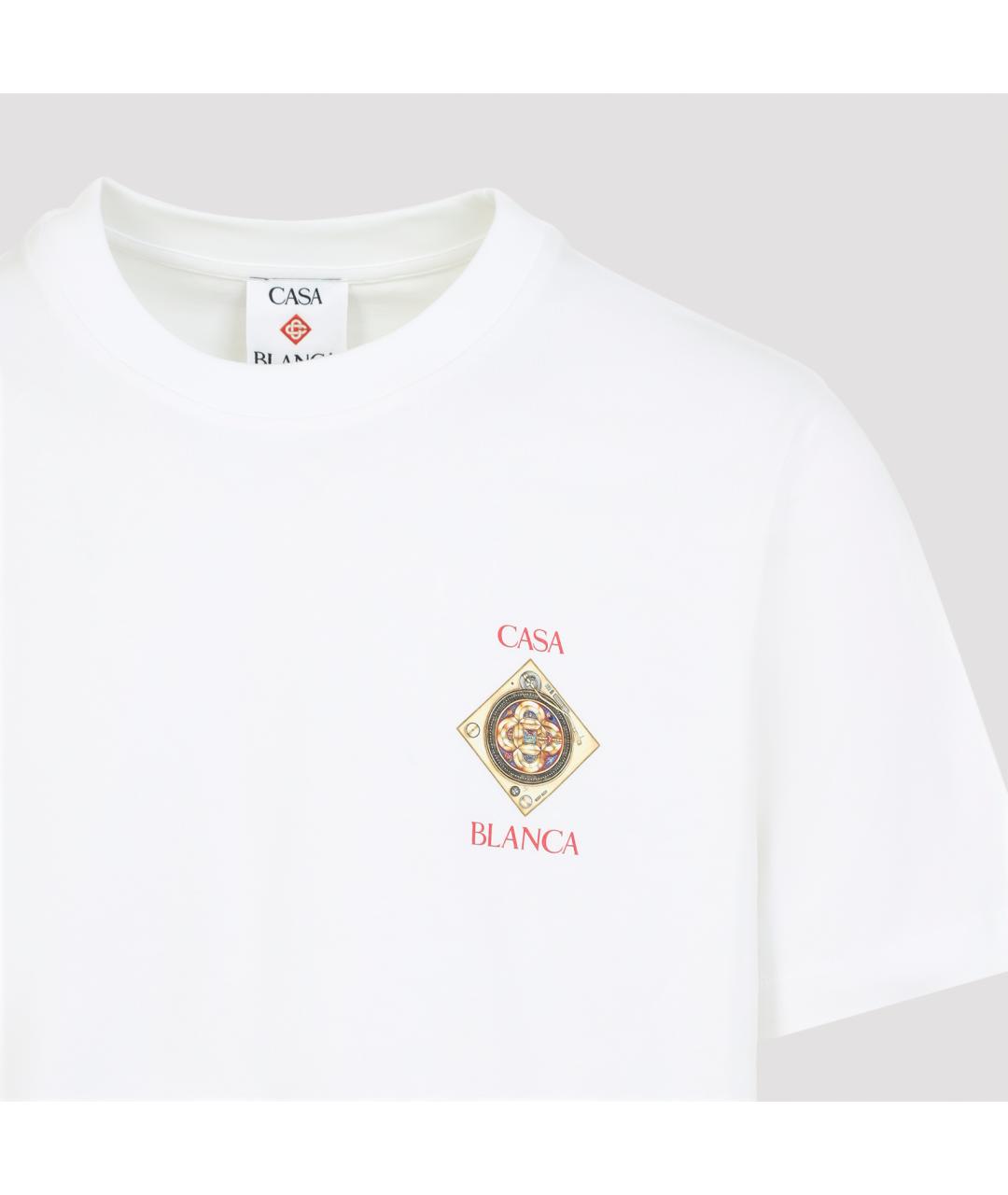 CASABLANCA Белая хлопковая футболка, фото 3