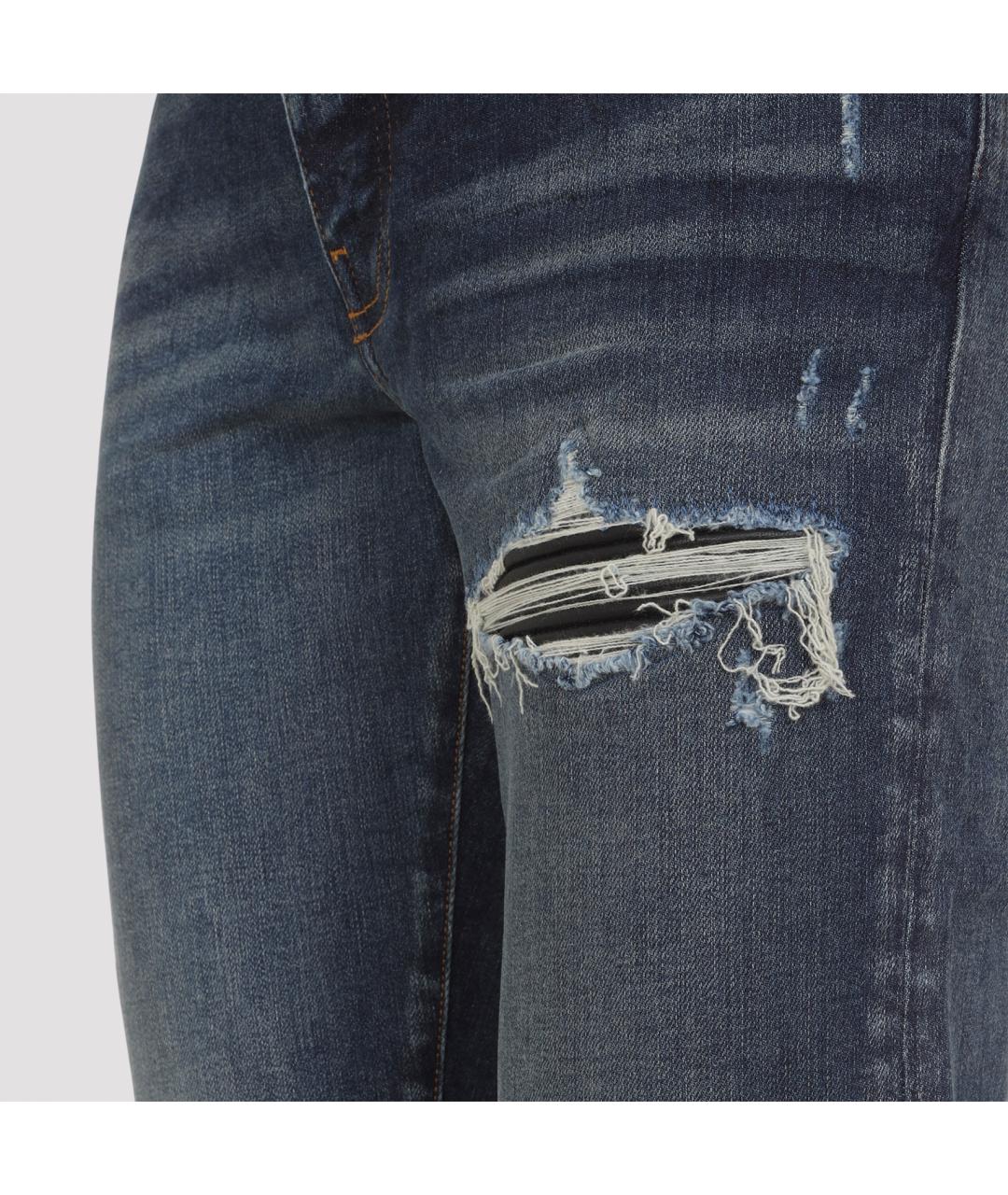 AMIRI Синие хлопковые прямые джинсы, фото 3