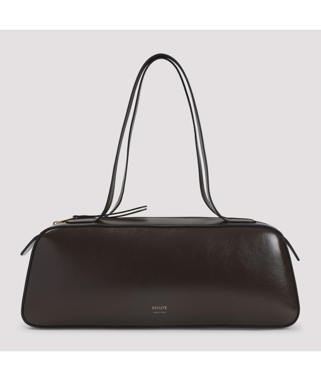 KHAITE Коричневая кожаная сумка через плечо, фото 2