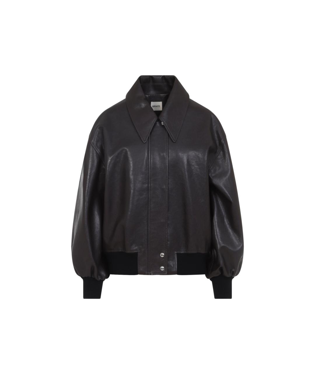 KHAITE Коричневая кожаная куртка, фото 1