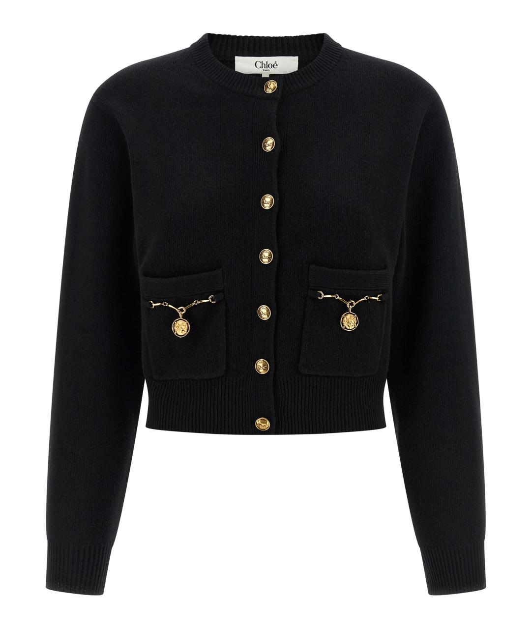 CHLOE Черный шерстяной кардиган, фото 1