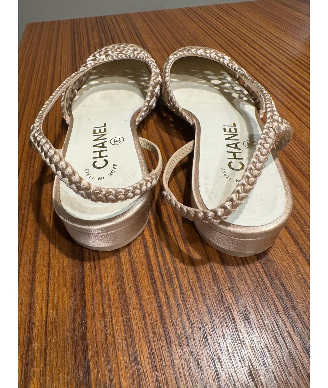 CHANEL Бежевые текстильные мюли, фото 4