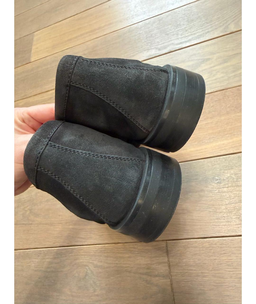 SANTONI Антрацитовые замшевые низкие ботинки, фото 6