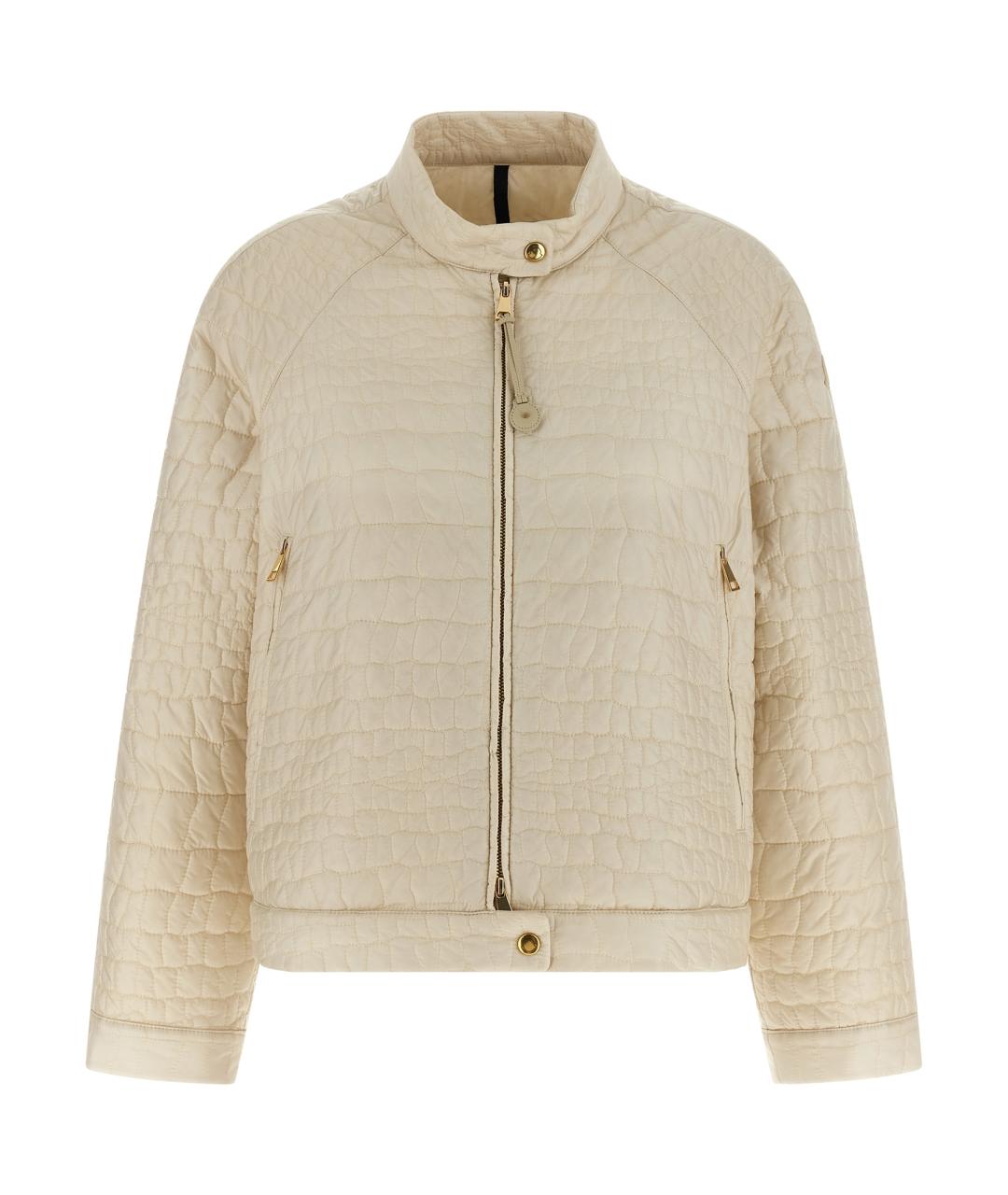 MONCLER Бежевый полиамидовый пуховик, фото 1