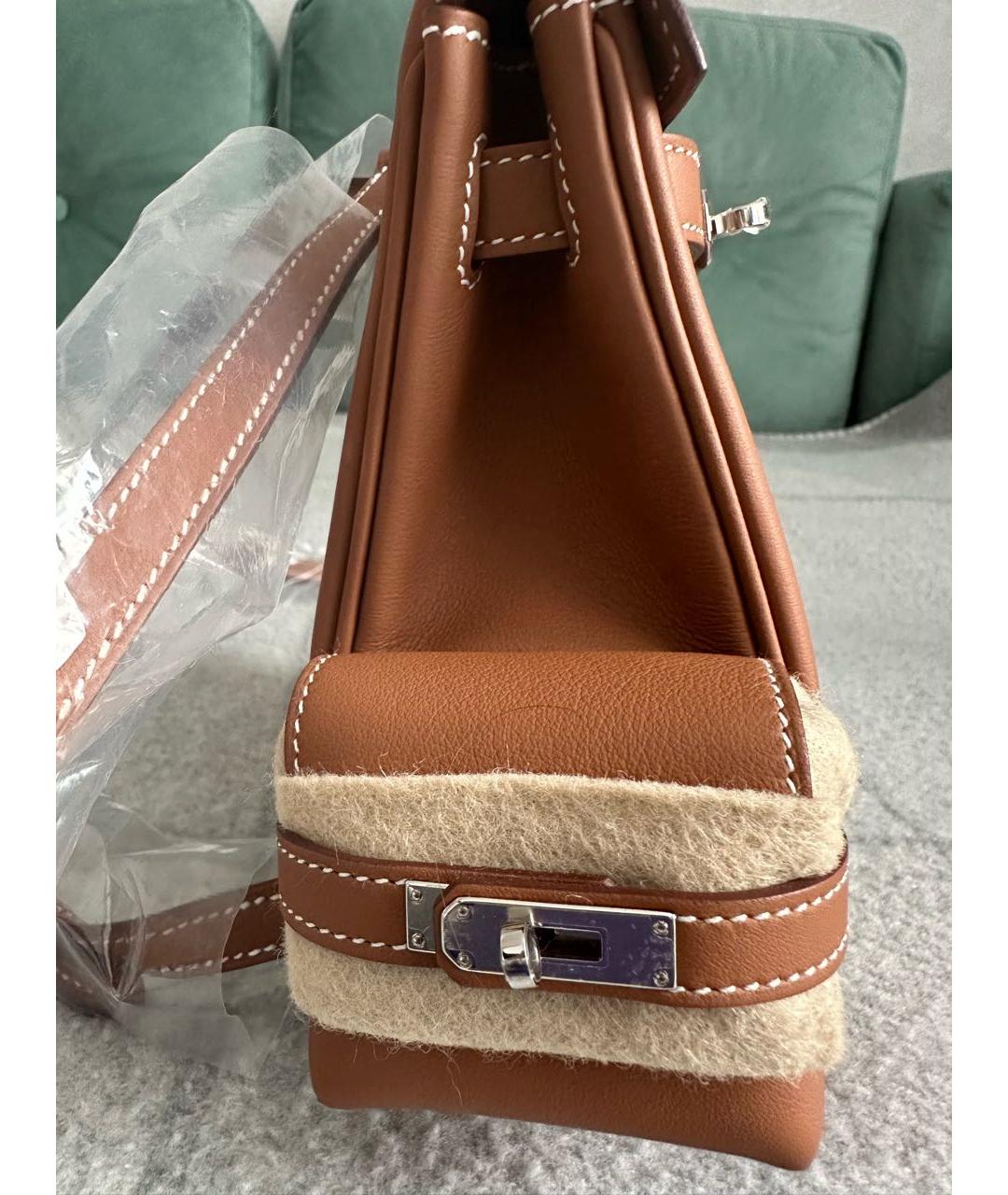 HERMES Коричневый кожаный рюкзак, фото 3