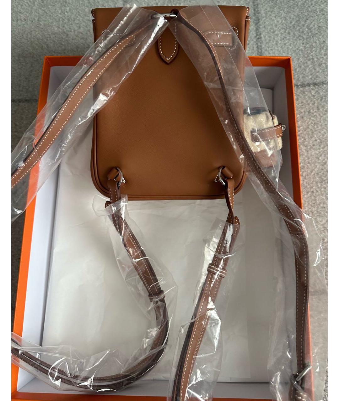 HERMES Коричневый кожаный рюкзак, фото 4